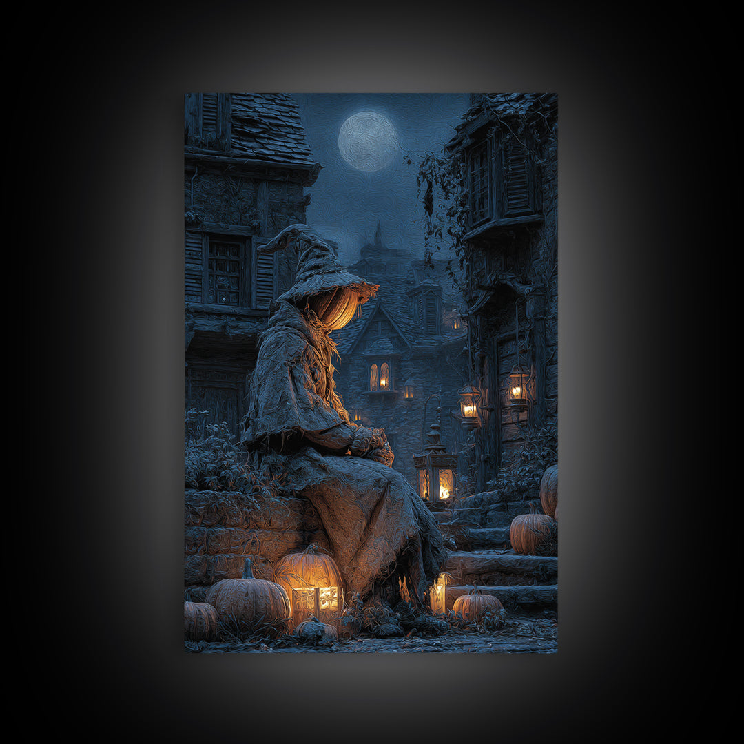 The First Frost Awakening, Vertical Wall Art, Gothic Horror Wall Art, Framed Canvas Print, Halloween Wall Decor, Gothic Home Decor