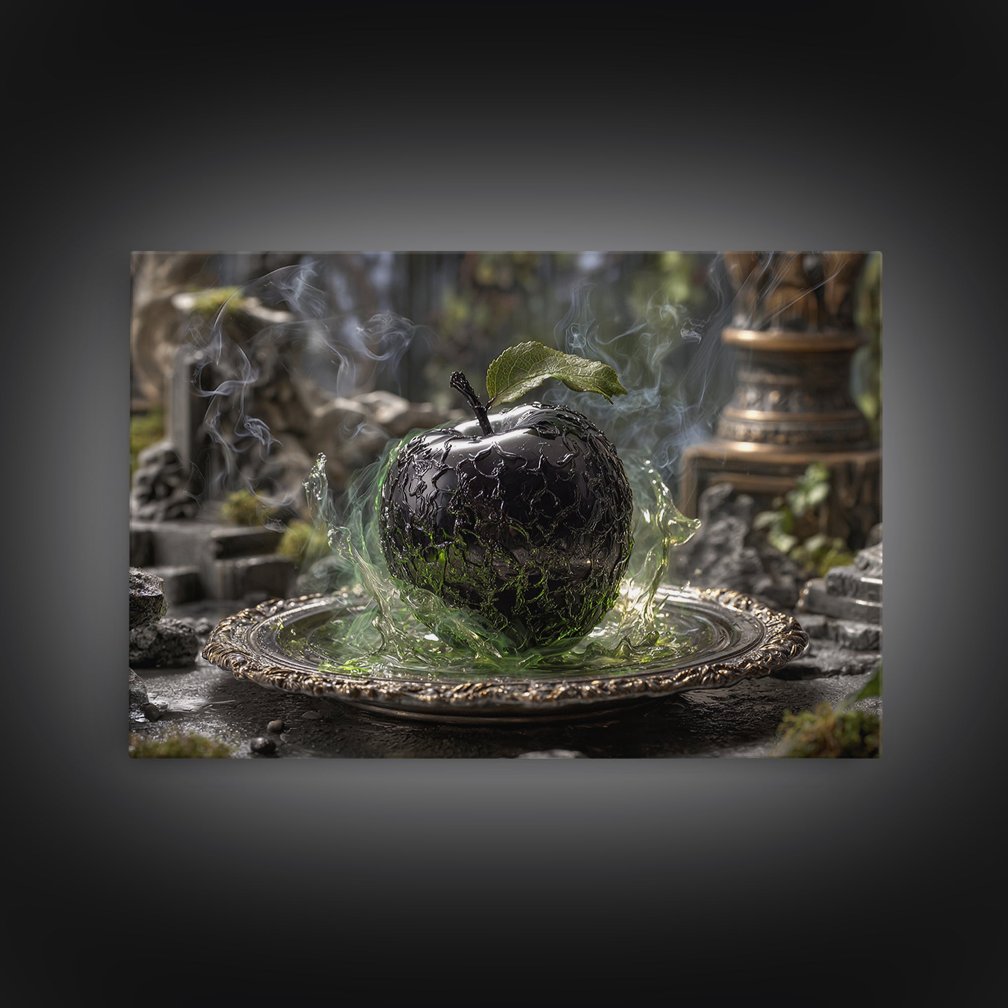 The Poisoned Apple, Landscape Wall Art, Dark Halloween Decor, Canvas Print, Halloween Wall Decor, Gothic Home Decor, Statement Wall Art