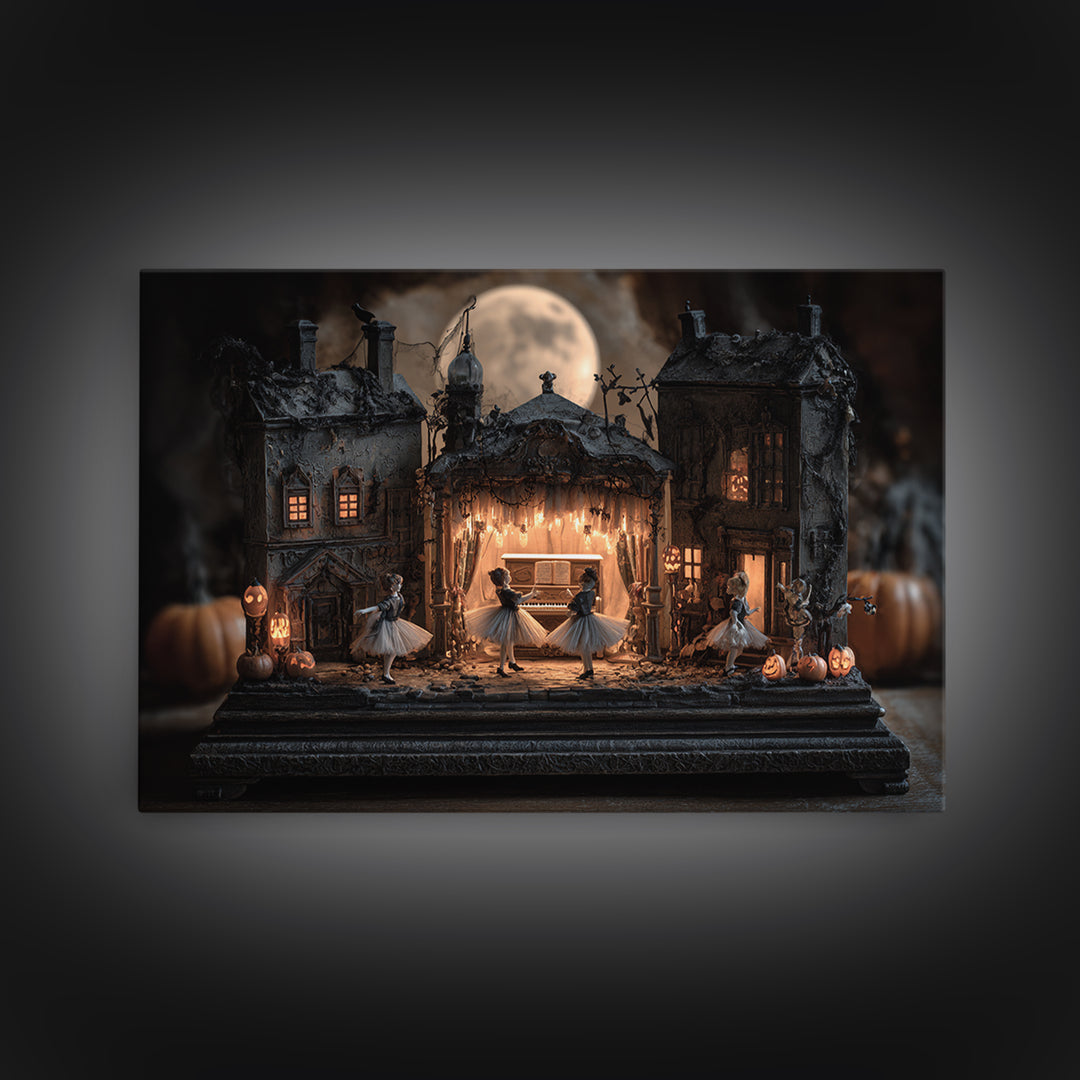 The Haunted Music Box, Landscape Wall Art, Spooky Home Decor, Canvas Print, Halloween Wall Decor, Gothic Home Decor, Statement Wall Art