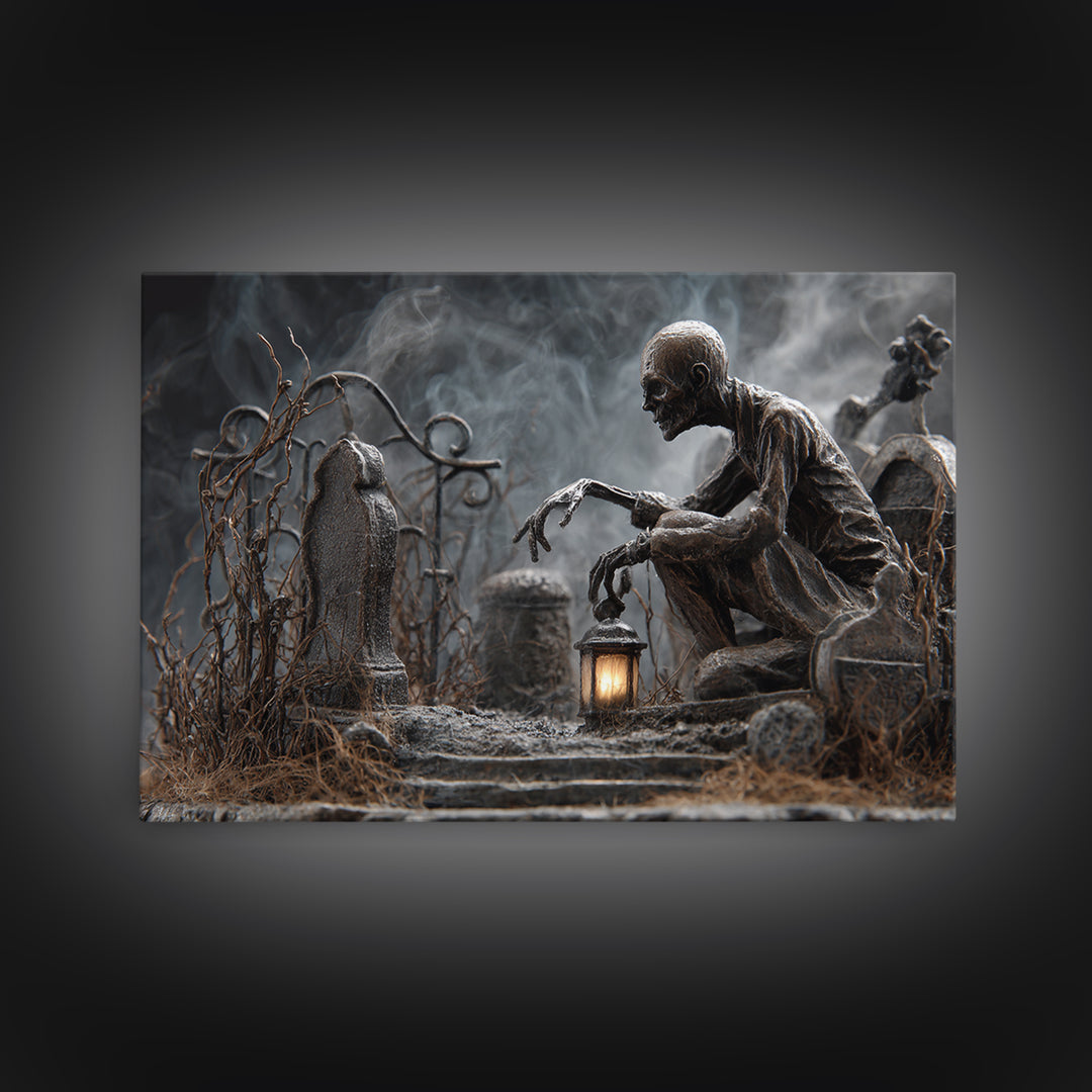 The Black Wax Candle, Landscape Wall Art, Dark Halloween Decor, Canvas Print, Halloween Wall Decor, Gothic Home Decor, Macabre Wall Art