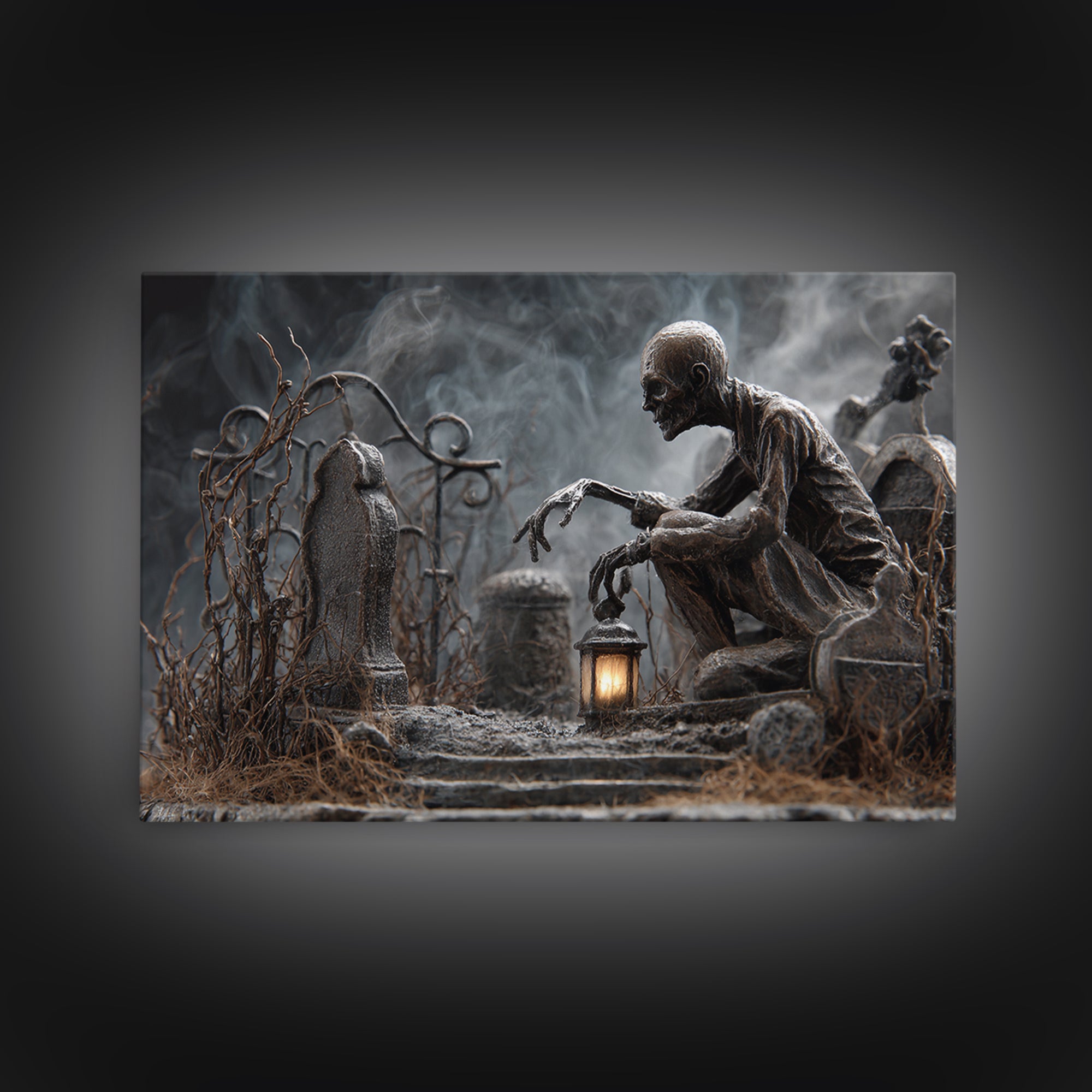 The Black Wax Candle, Landscape Wall Art, Dark Halloween Decor, Canvas Print, Halloween Wall Decor, Gothic Home Decor, Macabre Wall Art