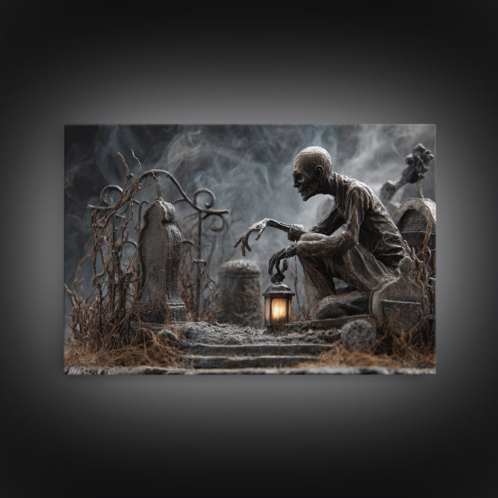 The Black Wax Candle, Landscape Wall Art, Dark Halloween Decor, Canvas Print, Halloween Wall Decor, Gothic Home Decor, Macabre Wall Art
