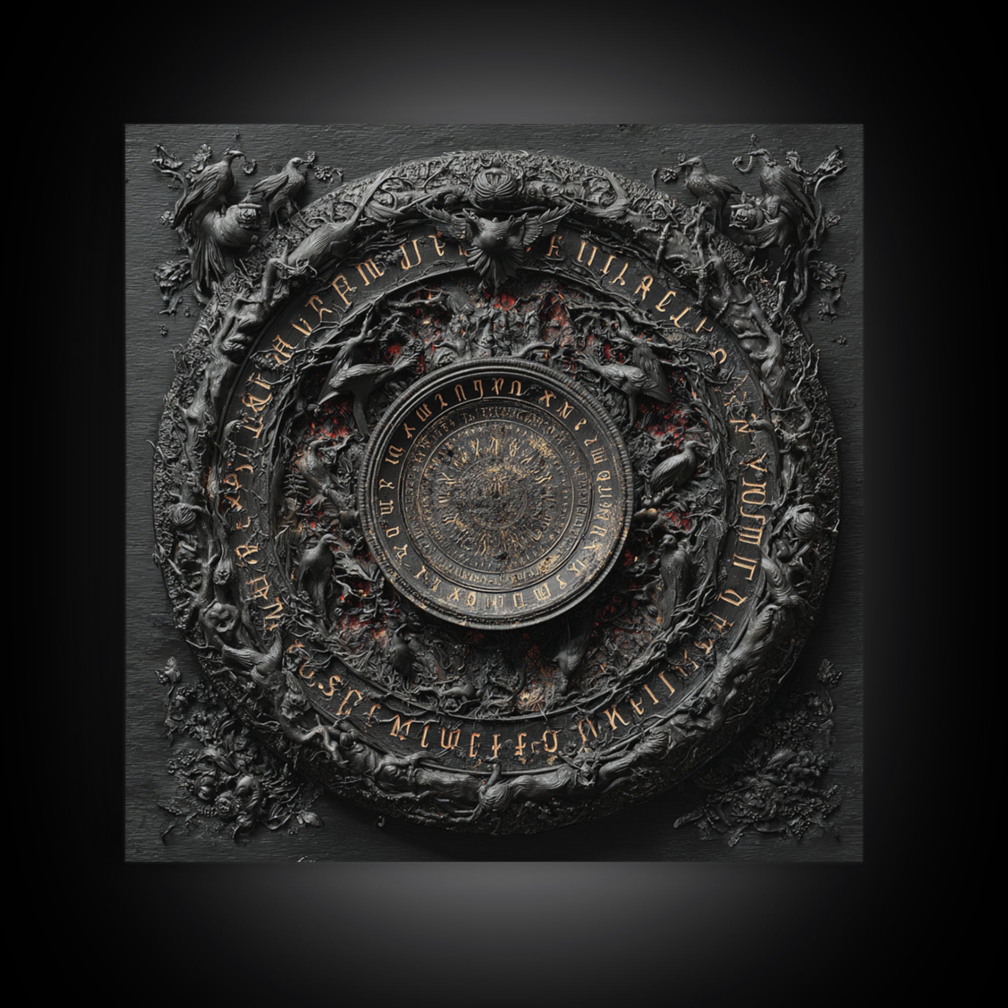 The Antique Spirit Board, Square Wall Art, Dark Fantasy Wall Art, Canvas Print, Halloween Wall Decor, Gothic Home Decor