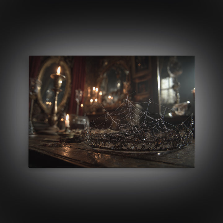 The Spiderweb Crown, Landscape Wall Art, Spooky Home Decor, Canvas Print, Halloween Wall Decor, Gothic Home Decor, Statement Wall Art
