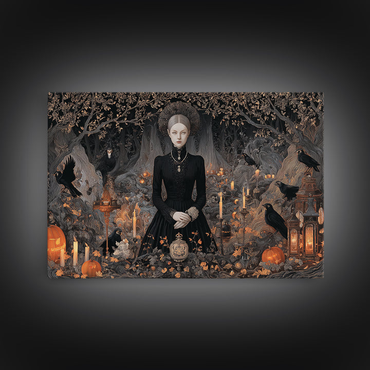 Victorian Mourning Halloween, Landscape Wall Art, Dark Halloween Decor, Canvas Print, Halloween Wall Decor, Gothic Home Decor