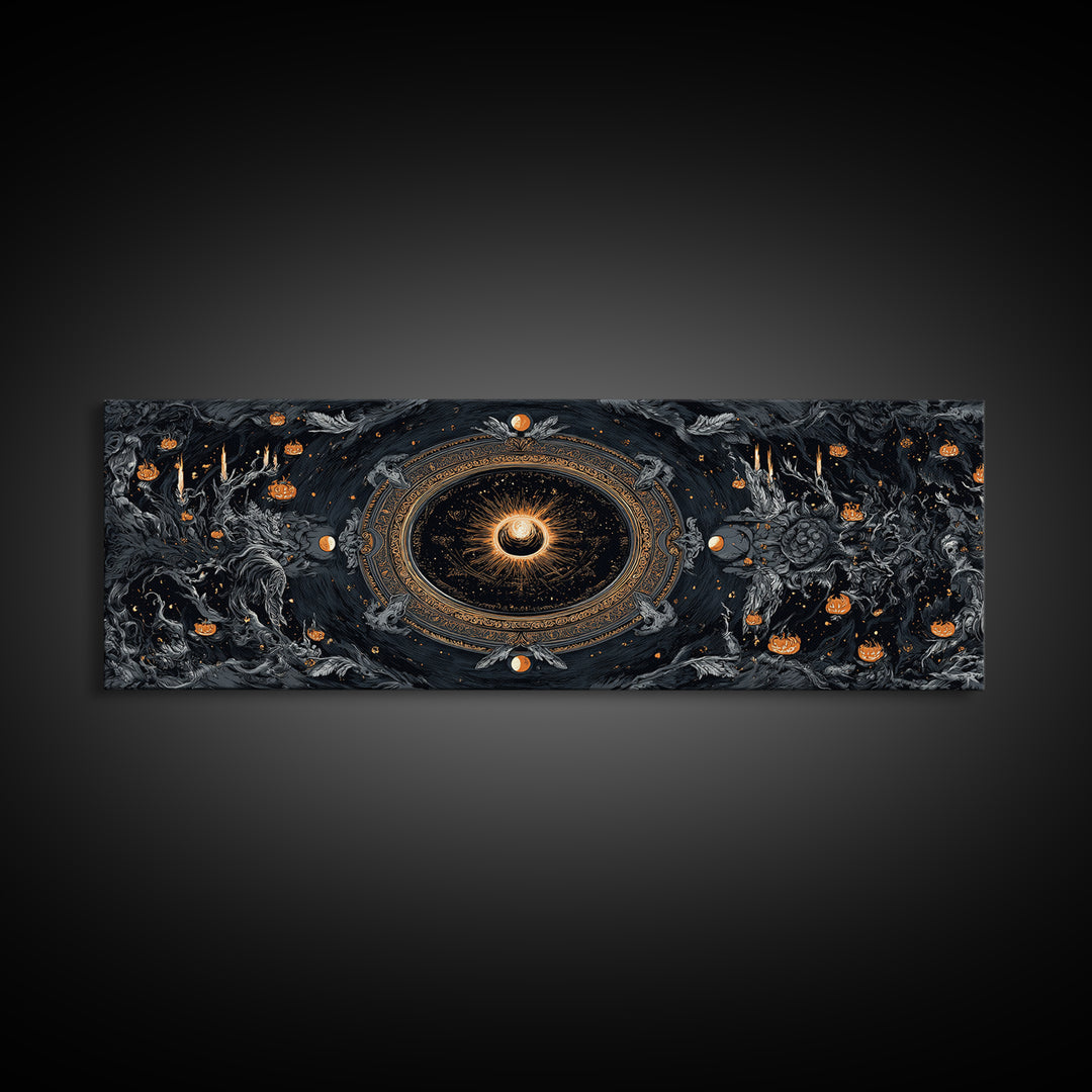 Celestial Witchcraft, Extra Wide Wall Art, Dark Halloween Decor, Canvas Print, Halloween Wall Decor, Gothic Home Decor, Seasonal Home Decor