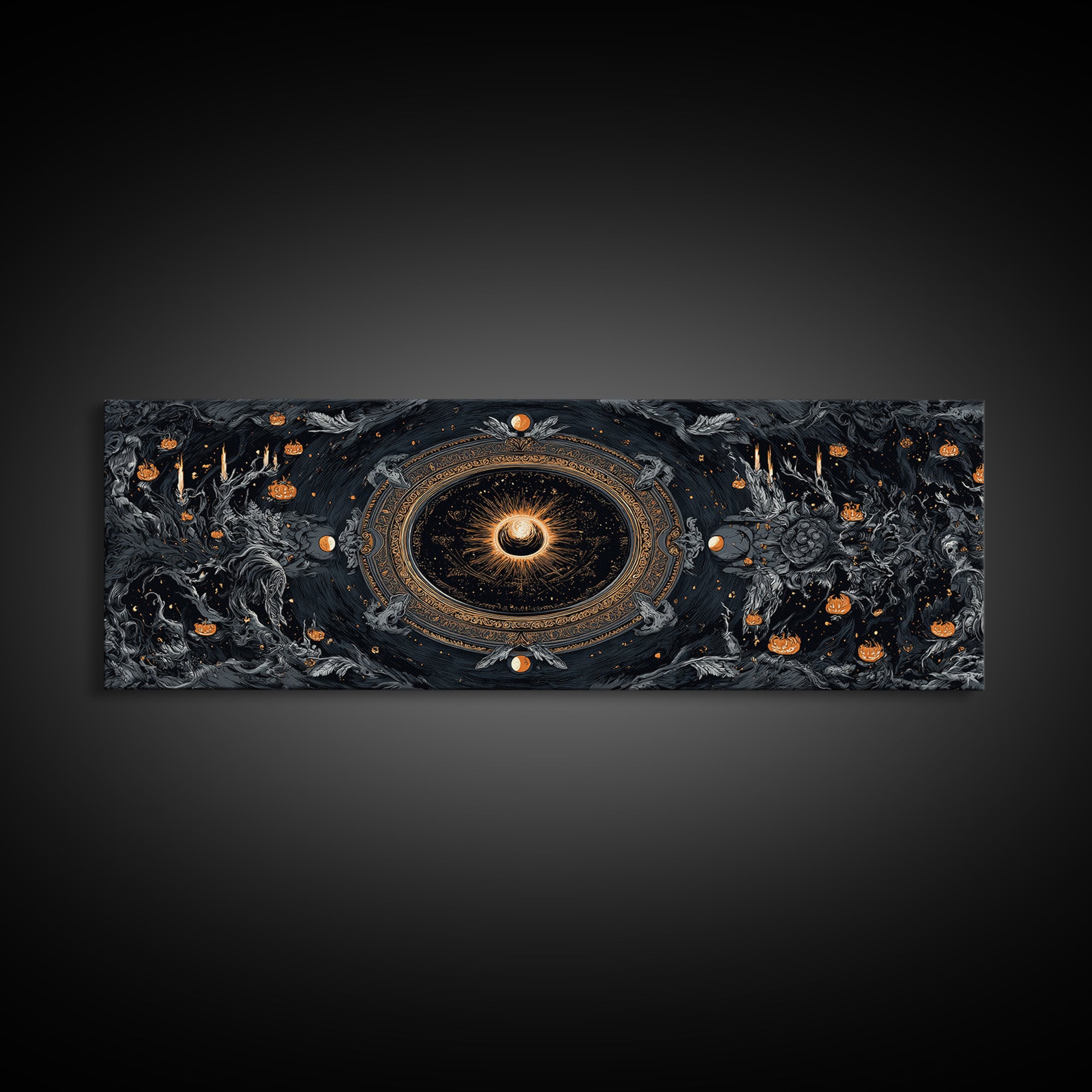 Celestial Witchcraft, Extra Wide Wall Art, Dark Halloween Decor, Canvas Print, Halloween Wall Decor, Gothic Home Decor, Seasonal Home Decor