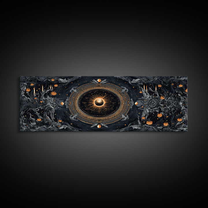 Celestial Witchcraft, Extra Wide Wall Art, Dark Halloween Decor, Canvas Print, Halloween Wall Decor, Gothic Home Decor, Seasonal Home Decor