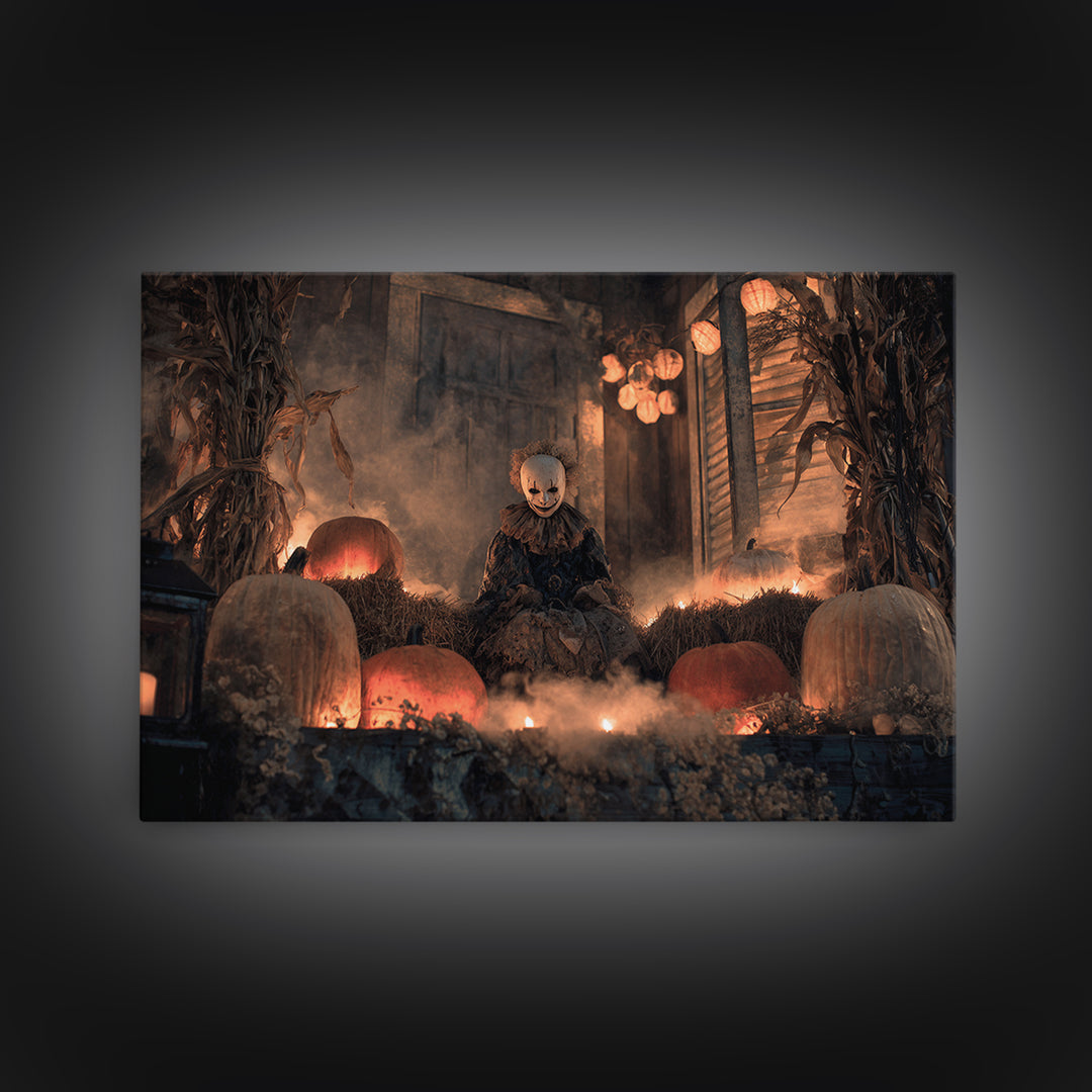 Occult Harvest Festival, Landscape Wall Art, Gothic Horror Wall Art, Framed Canvas Print, Halloween Wall Decor, Gothic Home Decor