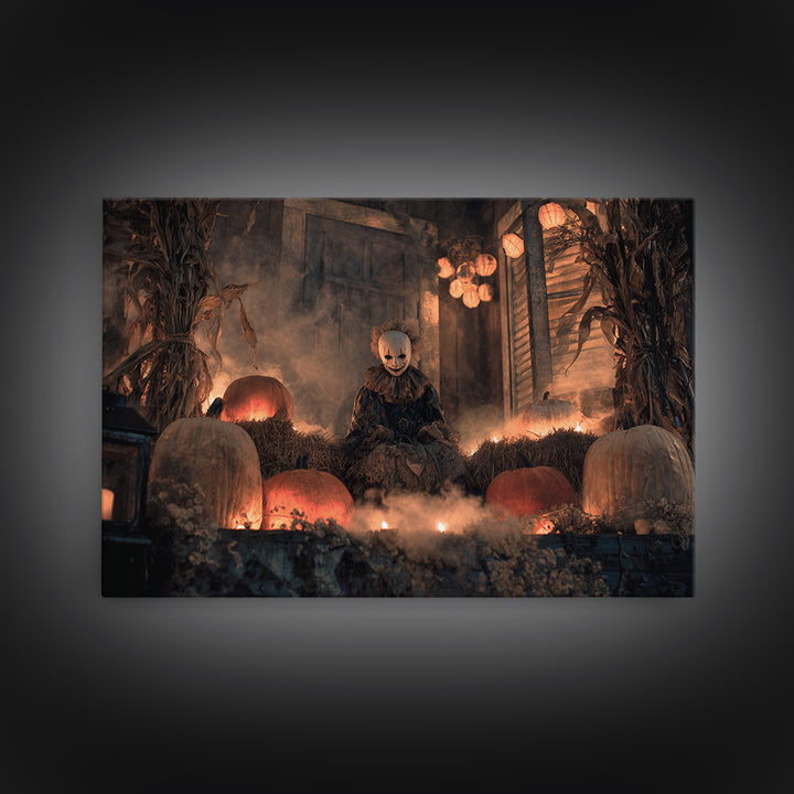 Occult Harvest Festival, Landscape Wall Art, Gothic Horror Wall Art, Framed Canvas Print, Halloween Wall Decor, Gothic Home Decor