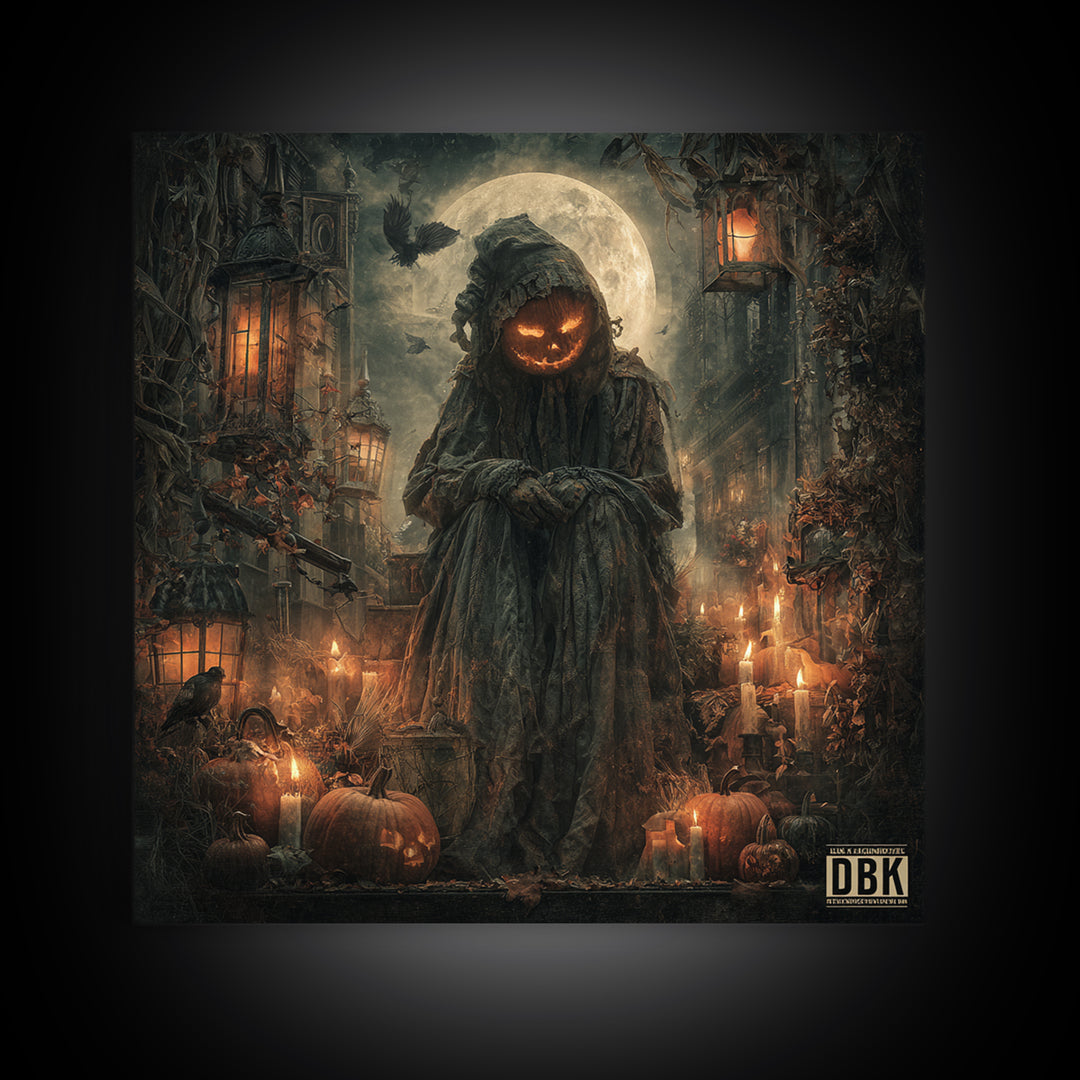 Occult Harvest Festival, Square Wall Art, Macabre Wall Art, Framed Canvas Print, Halloween Wall Decor, Gothic Home Decor, Horror Wall Art