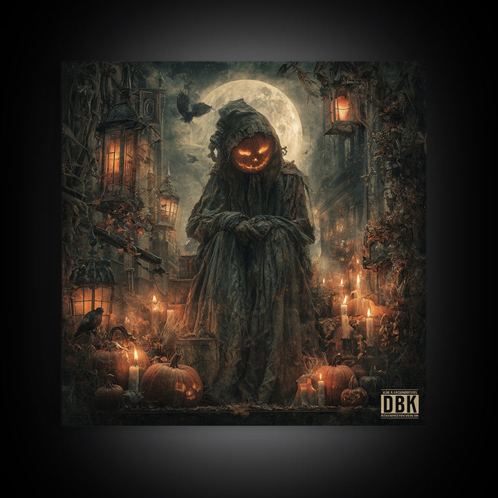 Occult Harvest Festival, Square Wall Art, Macabre Wall Art, Framed Canvas Print, Halloween Wall Decor, Gothic Home Decor, Horror Wall Art