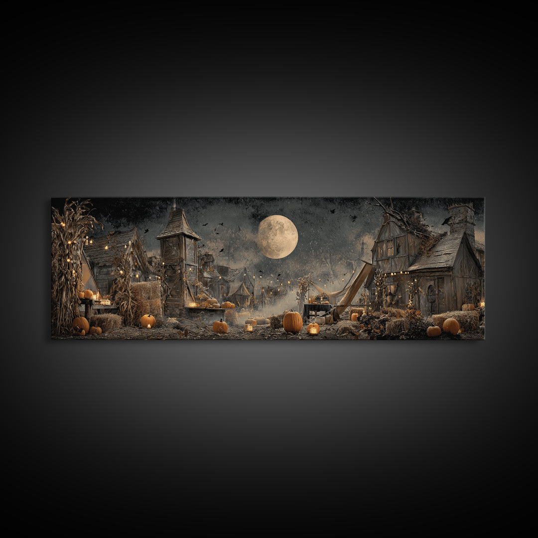 Occult Harvest Festival, Extra Wide Wall Art, Spooky Home Decor, Canvas Print, Halloween Wall Decor, Gothic Home Decor, Halloween Wall Art