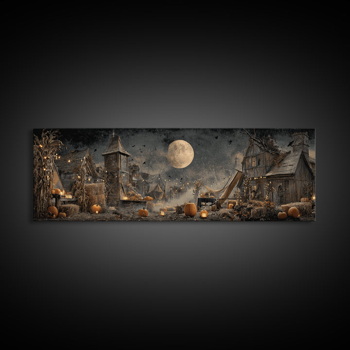 Occult Harvest Festival, Extra Wide Wall Art, Spooky Home Decor, Canvas Print, Halloween Wall Decor, Gothic Home Decor, Halloween Wall Art