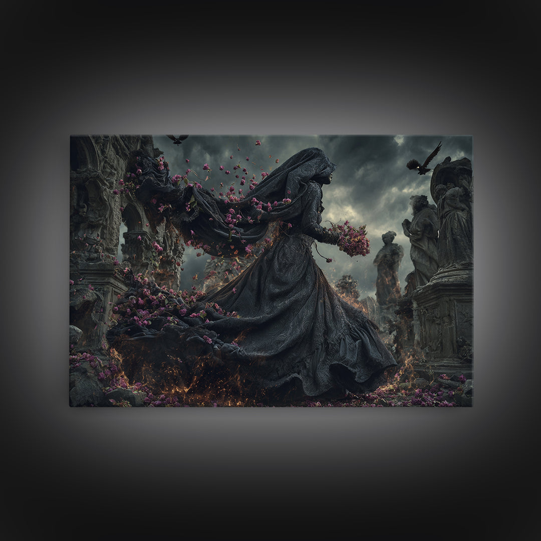 The Poison Garden, Landscape Wall Art, Dark Halloween Decor, Canvas Print, Halloween Wall Decor, Gothic Home Decor, Collectible Wall Decor