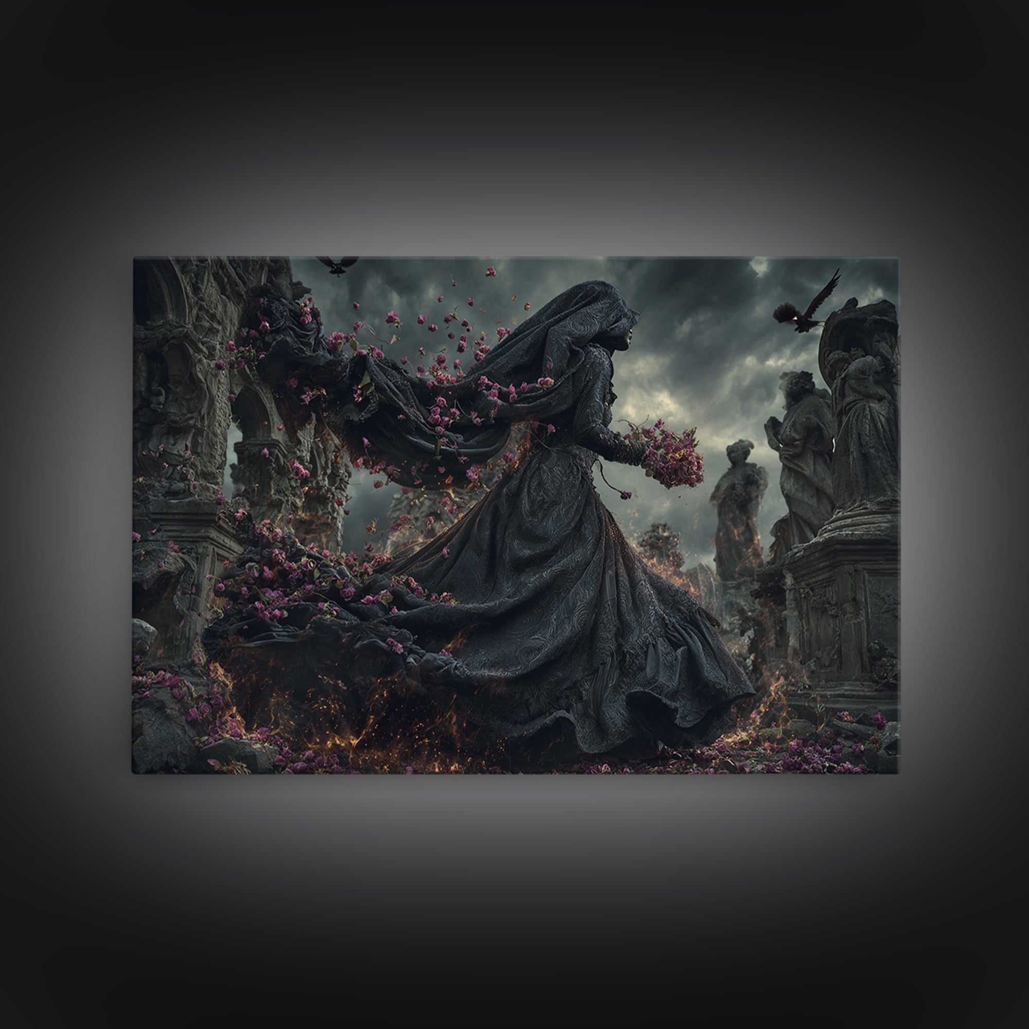 The Poison Garden, Landscape Wall Art, Dark Halloween Decor, Canvas Print, Halloween Wall Decor, Gothic Home Decor, Collectible Wall Decor