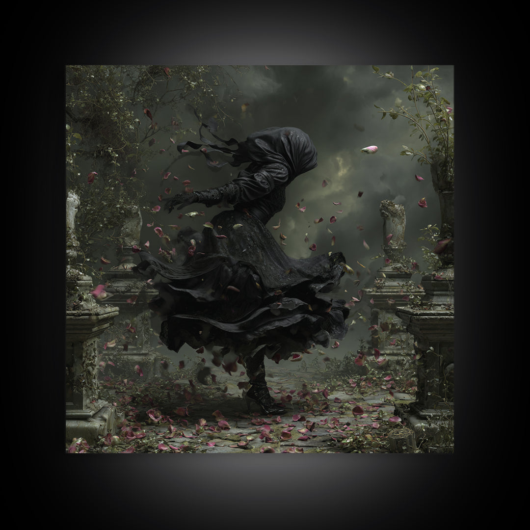 The Poison Garden, Square Wall Art, Haunted Gothic Art, Framed Canvas Print, Halloween Wall Decor, Gothic Home Decor, Dark Fantasy Art