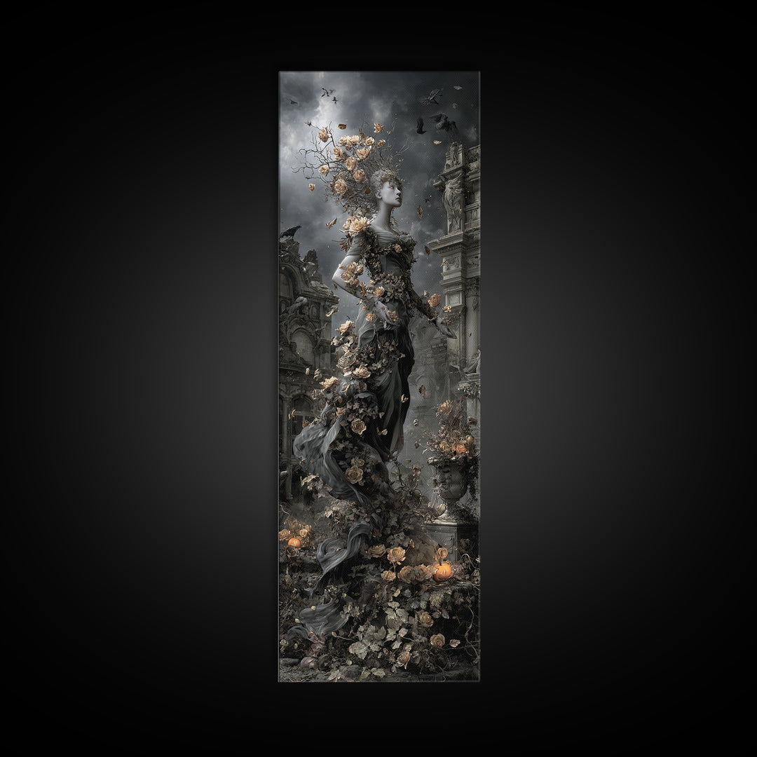 The Poison Garden, Tall Narrow Wall Art, Dark Halloween Decor, Canvas Print, Halloween Wall Decor, Gothic Home Decor, Spooky Wall Decor