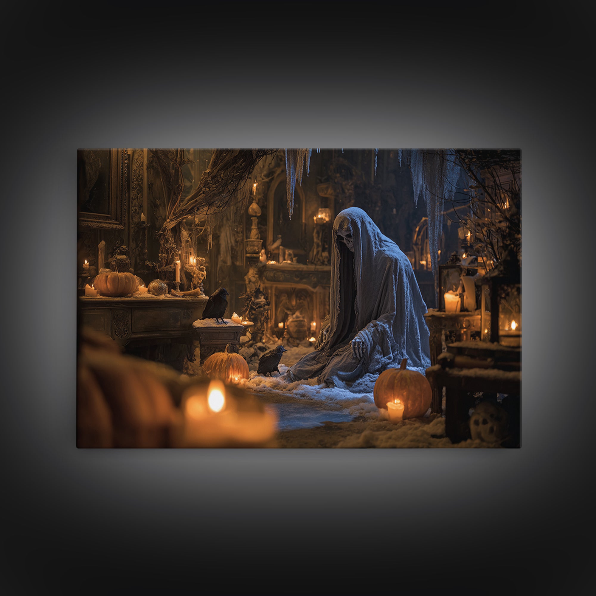 Frozen Halloween, Landscape Wall Art, Spooky Home Decor, Canvas Print, Halloween Wall Decor, Gothic Home Decor, Halloween Wall Art