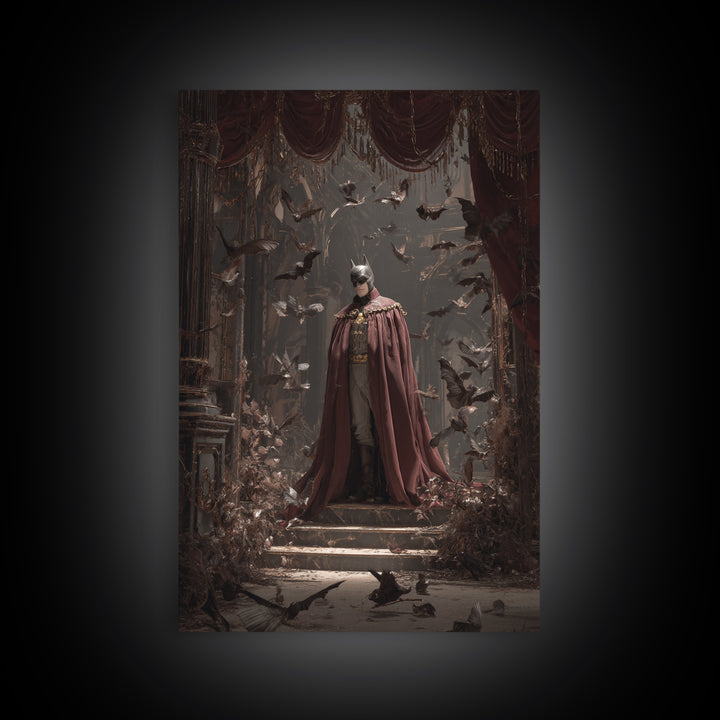 The Bat Prince, Vertical Wall Art, Dark Halloween Decor, Canvas Print, Halloween Wall Decor, Gothic Home Decor, Spooky Wall Decor