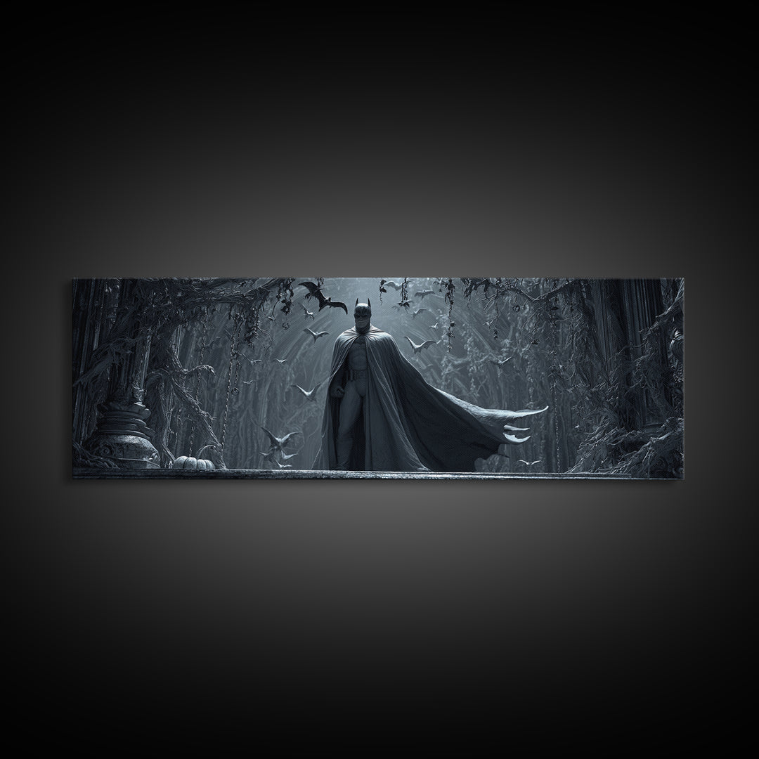 The Bat Prince, Extra Wide Wall Art, Dark Fantasy Wall Art, Canvas Print, Halloween Wall Decor, Gothic Home Decor, Seasonal Home Decor