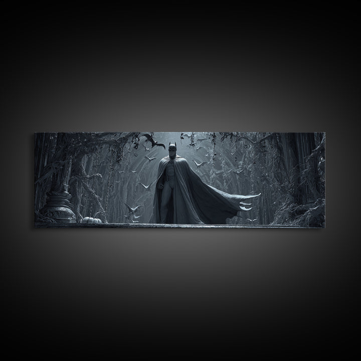 The Bat Prince, Extra Wide Wall Art, Dark Fantasy Wall Art, Canvas Print, Halloween Wall Decor, Gothic Home Decor, Seasonal Home Decor