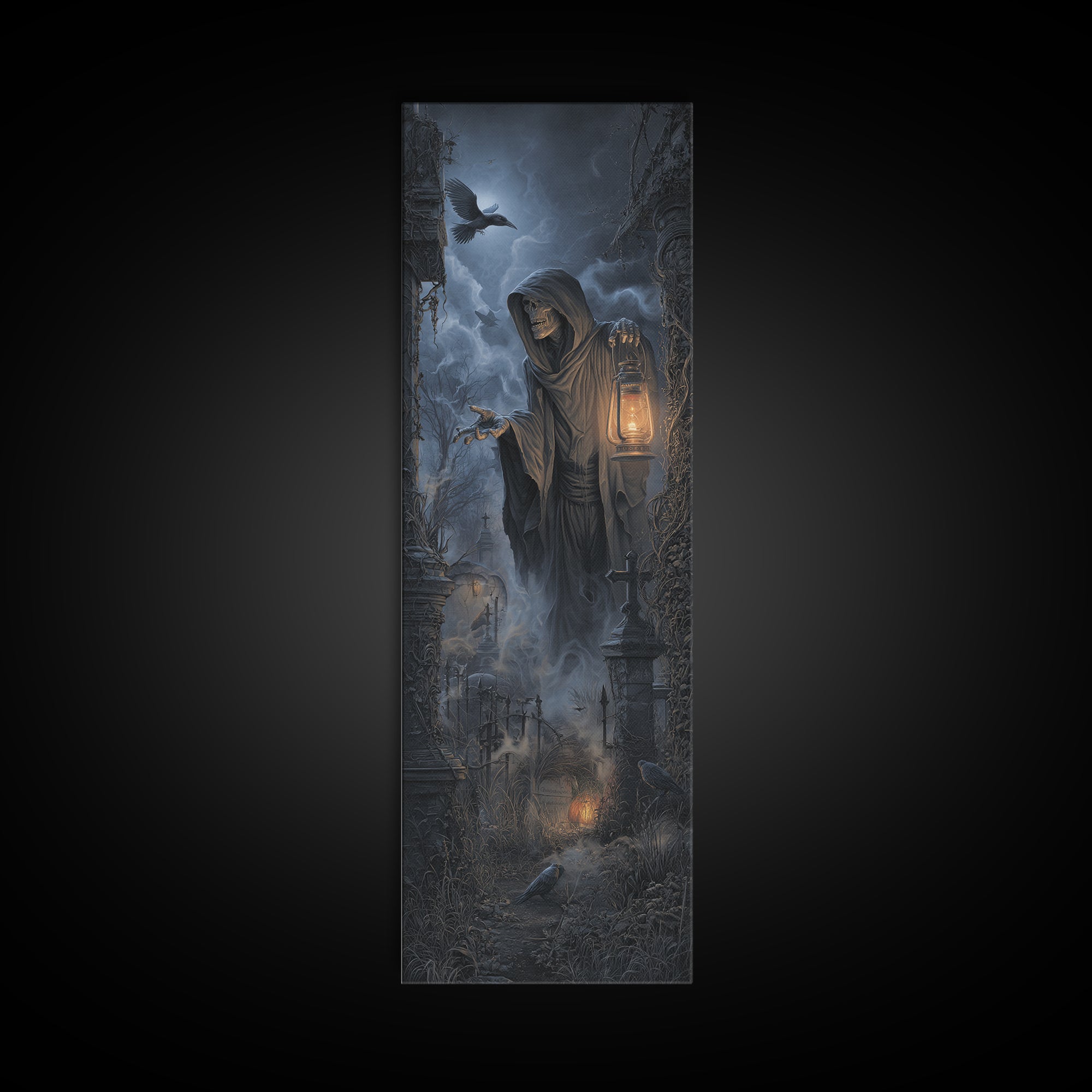 The Dream Eater, Tall Narrow Wall Art, Dark Halloween Decor, Canvas Print, Halloween Wall Decor, Gothic Home Decor, Halloween Wall Art