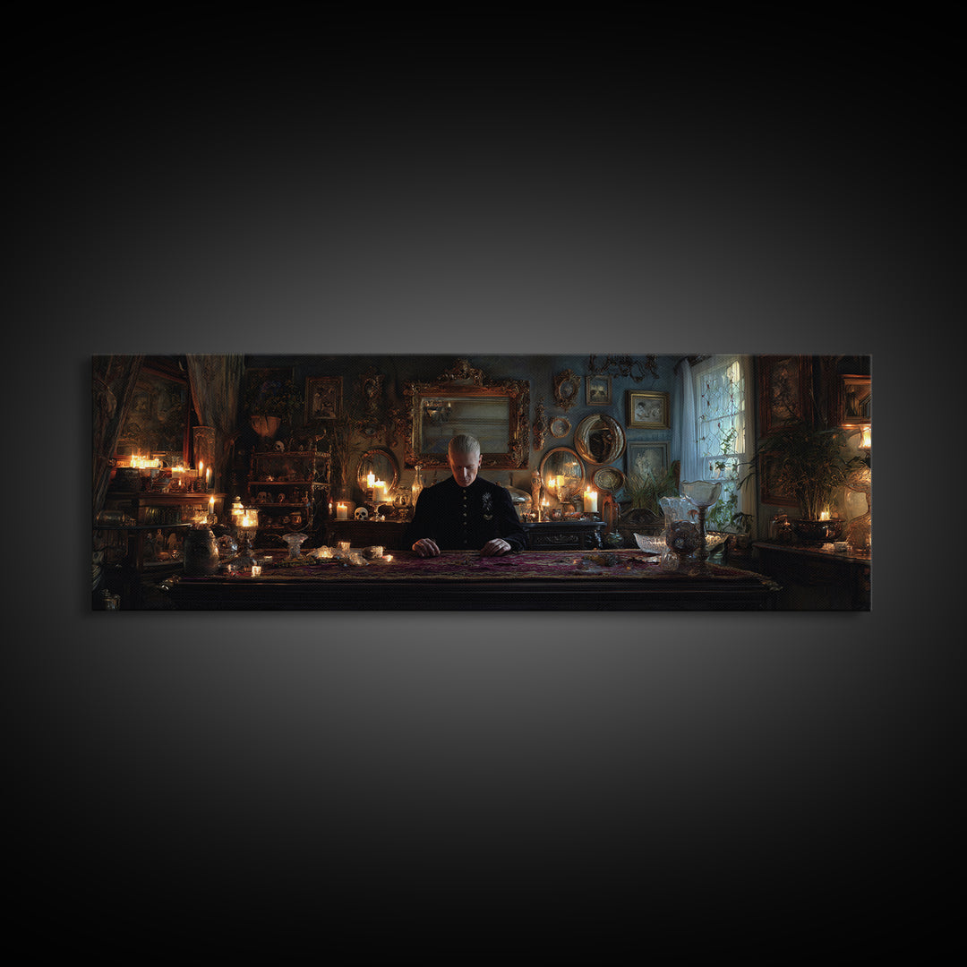 The Royal Coffin Maker, Extra Wide Wall Art, Dark Halloween Decor, Canvas Print, Halloween Wall Decor, Gothic Home Decor, Dark Fantasy Art