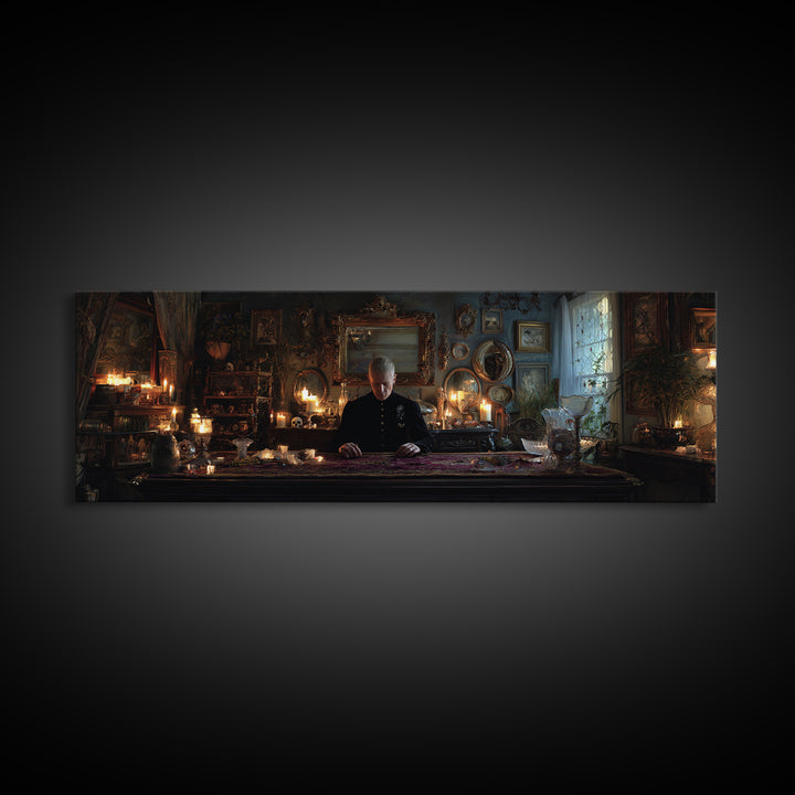 The Royal Coffin Maker, Extra Wide Wall Art, Dark Halloween Decor, Canvas Print, Halloween Wall Decor, Gothic Home Decor, Dark Fantasy Art