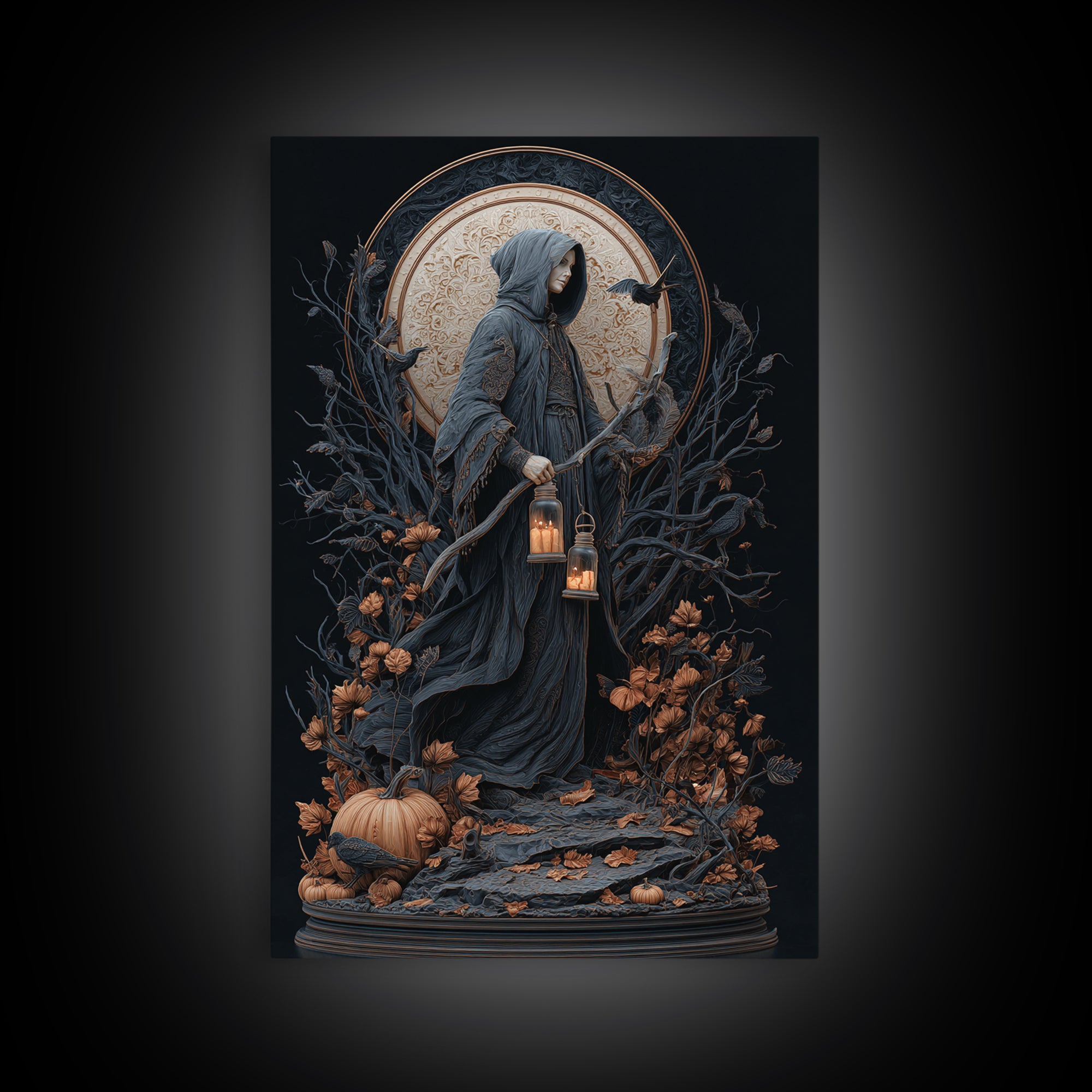 The Soul Collector, Vertical Wall Art, Haunted Gothic Art, Framed Canvas Print, Halloween Wall Decor, Gothic Home Decor, Statement Wall Art