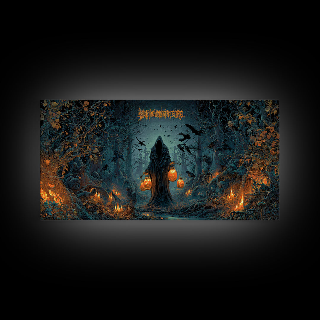 The Soul Collector, Wide Panoramic Art, Dark Fantasy Wall Art, Canvas Print, Halloween Wall Decor, Gothic Home Decor, Spooky Wall Decor