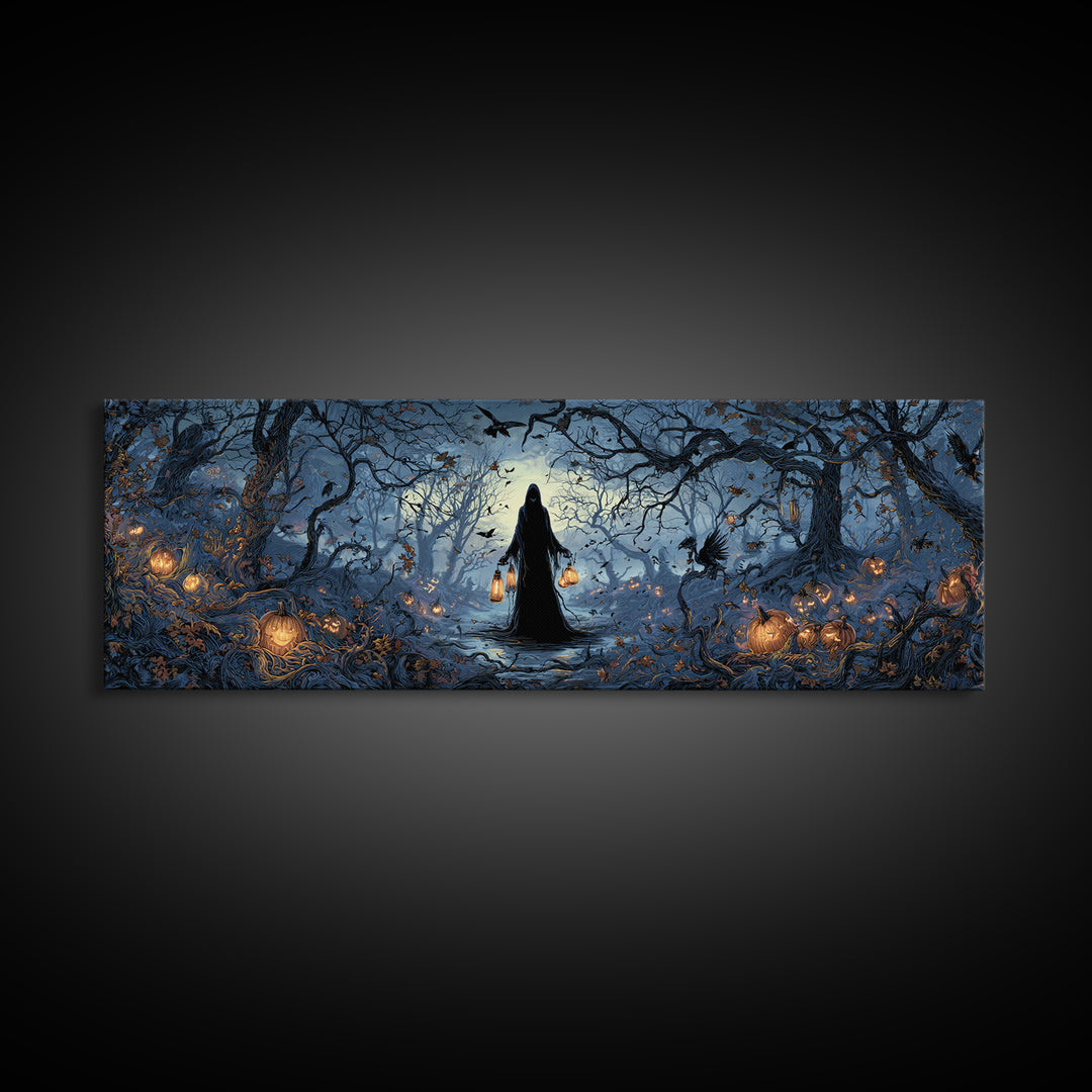 The Soul Collector, Extra Wide Wall Art, Dark Fantasy Wall Art, Canvas Print, Halloween Wall Decor, Gothic Home Decor, Halloween Decor