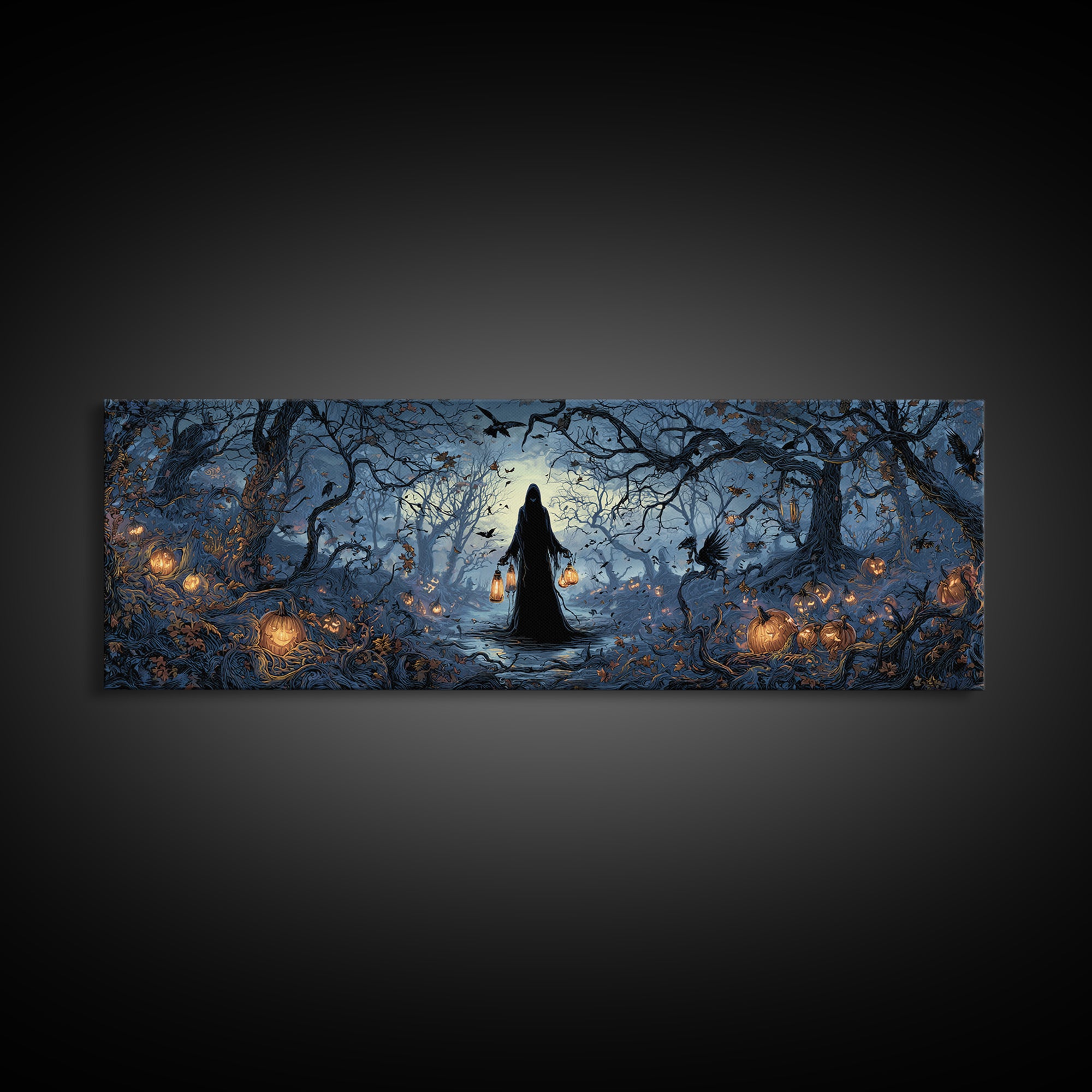 The Soul Collector, Extra Wide Wall Art, Dark Fantasy Wall Art, Canvas Print, Halloween Wall Decor, Gothic Home Decor, Halloween Decor