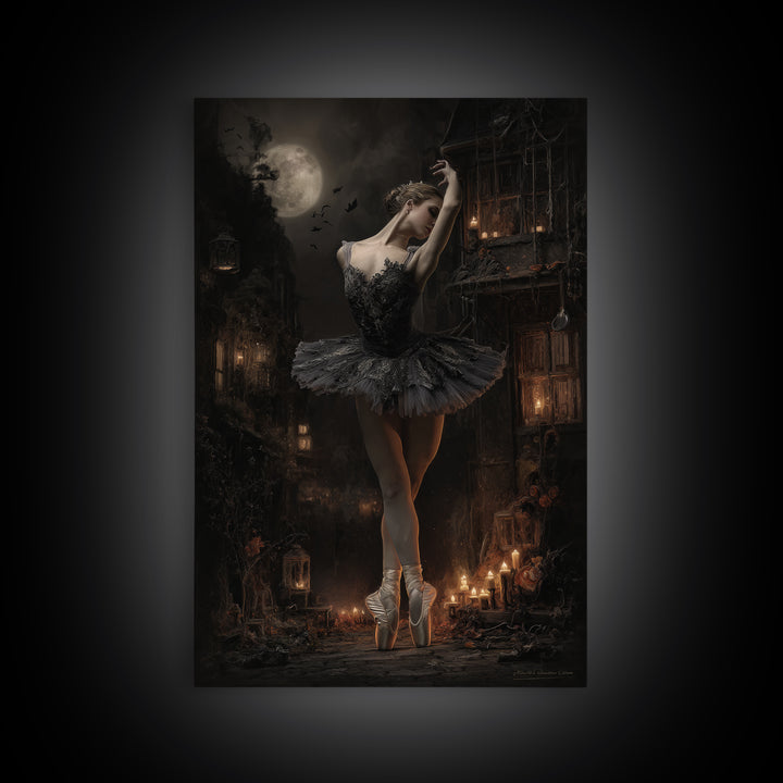 The Phantom Ballerina, Vertical Wall Art, Dark Halloween Decor, Canvas Print, Halloween Wall Decor, Gothic Home Decor, Statement Wall Art