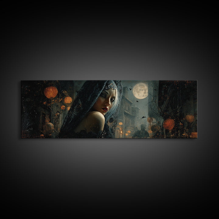 The Ash-Covered Oracle, Extra Wide Wall Art, Spooky Home Decor, Canvas Print, Halloween Wall Decor, Gothic Home Decor, Halloween Wall Art