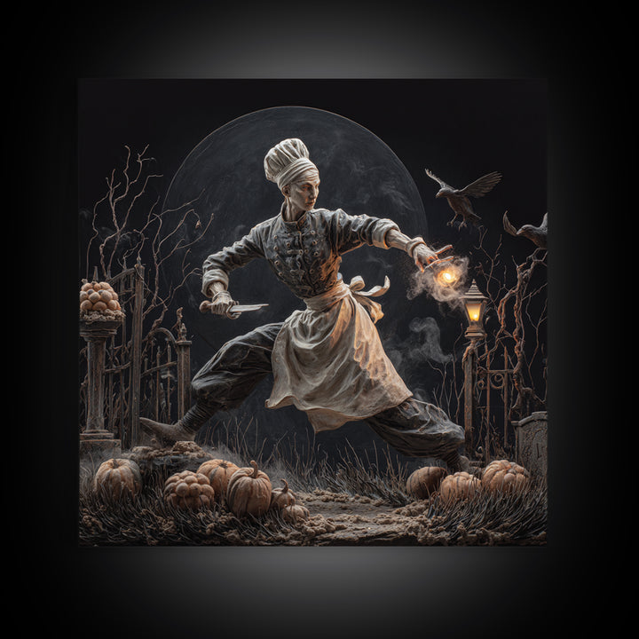 The Ghost Bakery, Square Wall Art, Dark Halloween Decor, Canvas Print, Halloween Wall Decor, Gothic Home Decor, Spooky Wall Decor