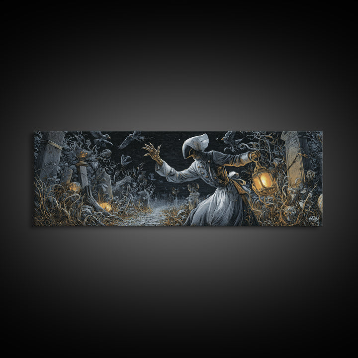 The Ghost Bakery, Extra Wide Wall Art, Spooky Home Decor, Canvas Print, Halloween Wall Decor, Gothic Home Decor, Seasonal Home Decor