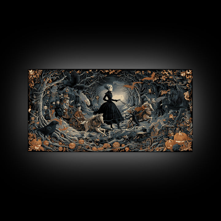 The Haunted Toy Parade, Wide Panoramic Art, Spooky Home Decor, Canvas Print, Halloween Wall Decor, Gothic Home Decor, Spooky Wall Decor