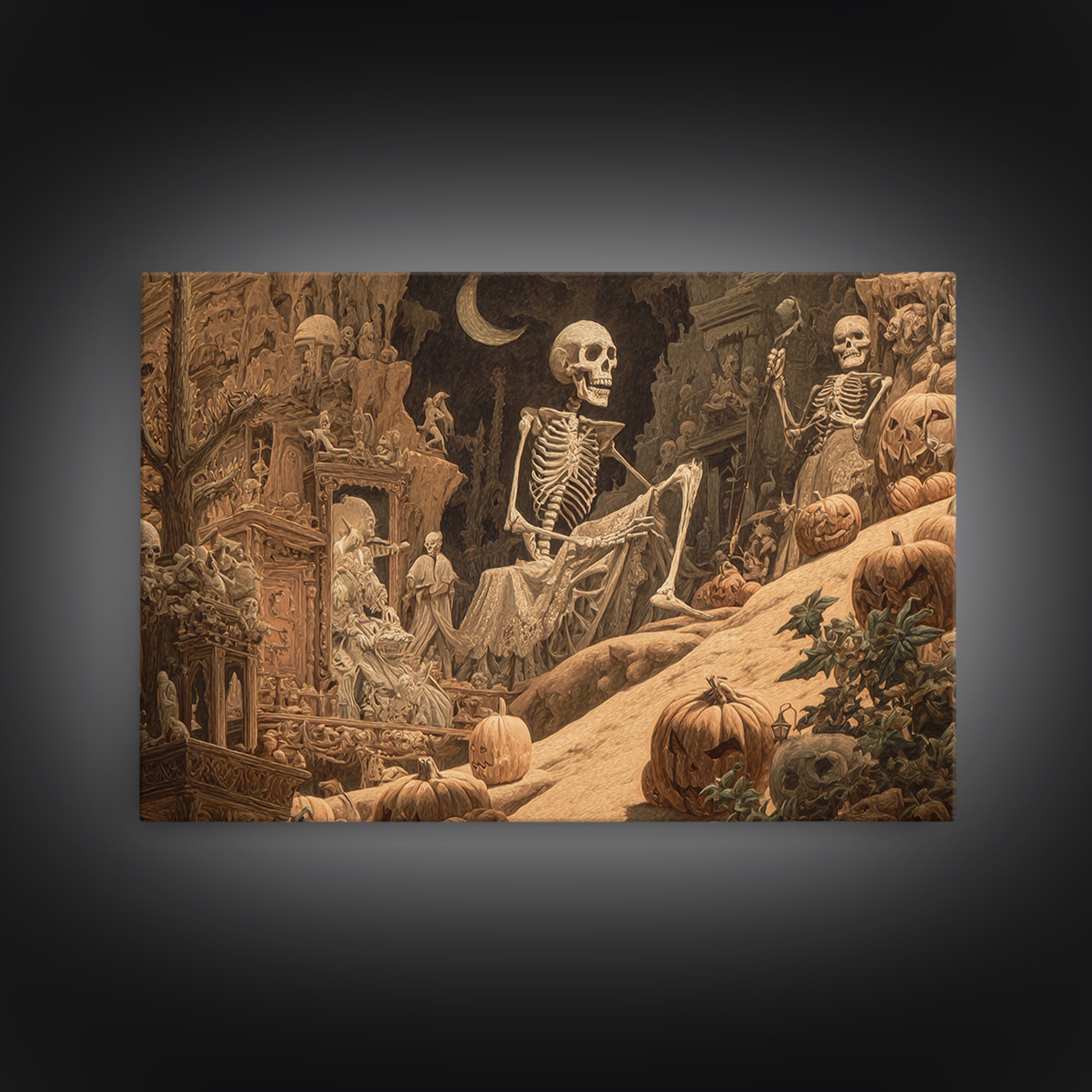 Desert Halloween, Landscape Wall Art, Dark Halloween Decor, Canvas Print, Halloween Wall Decor, Gothic Home Decor, Macabre Wall Art