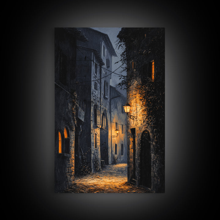 The Town Where Shadows Live, Vertical Wall Art, Dark Fantasy Wall Art, Canvas Print, Halloween Wall Decor, Gothic Home Decor