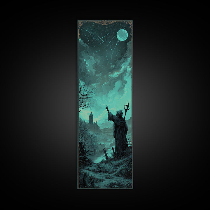 The Star-Seer Of Black Dunwich, Tall Narrow Wall Art, Cosmic Horror Wall Art, Canvas Print, Halloween Wall Decor, Gothic Home Decor