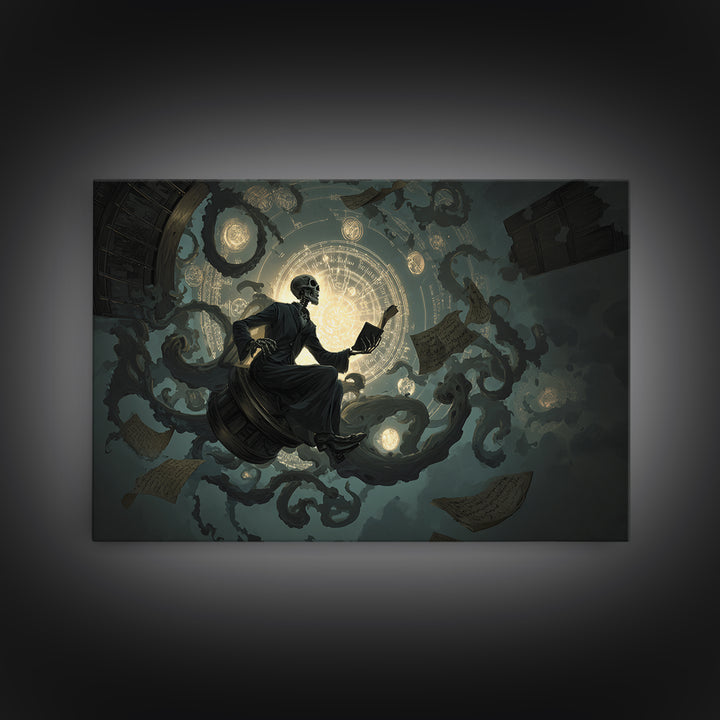 The Astronomer Of The Hollow Sky, Landscape Wall Art, Spooky Home Decor, Canvas Print, Halloween Wall Decor, Gothic Home Decor