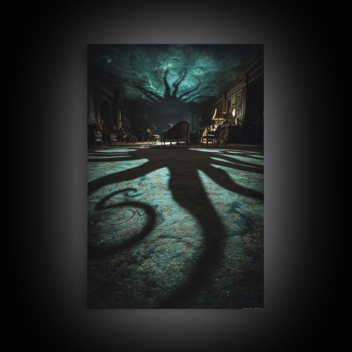The Crawler Beneath The Floor Of Stars, Vertical Wall Art, Gothic Horror Wall Art, Canvas Print, Halloween Wall Decor, Gothic Home Decor