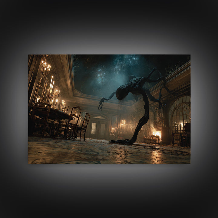 The Crawler Beneath The Floor Of Stars, Landscape Wall Art, Gothic Horror Wall Art, Canvas Print, Halloween Wall Decor, Gothic Home Decor