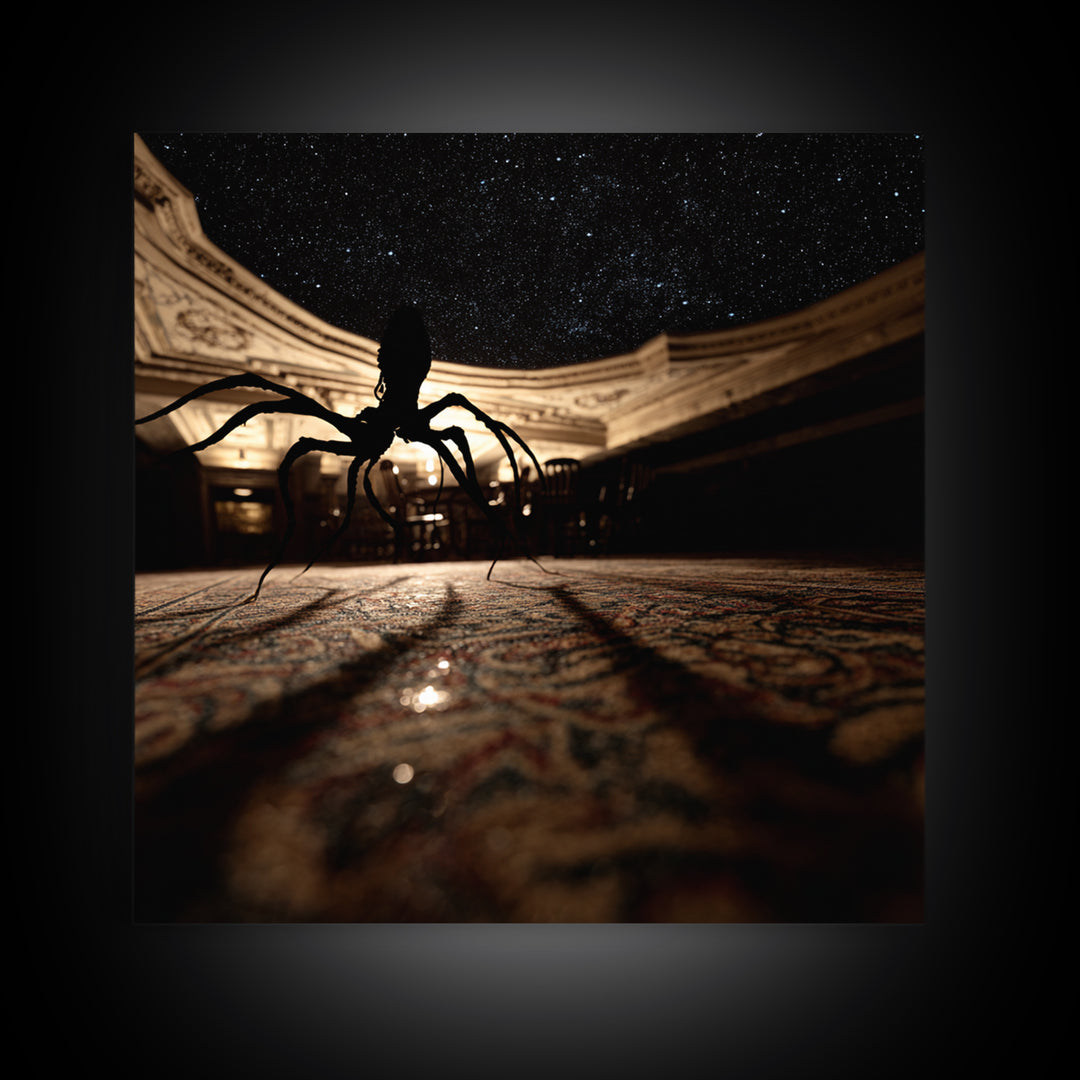 The Crawler Beneath The Floor Of Stars, Square Wall Art, Haunted Gothic Art, Canvas Print, Halloween Wall Decor, Gothic Home Decor