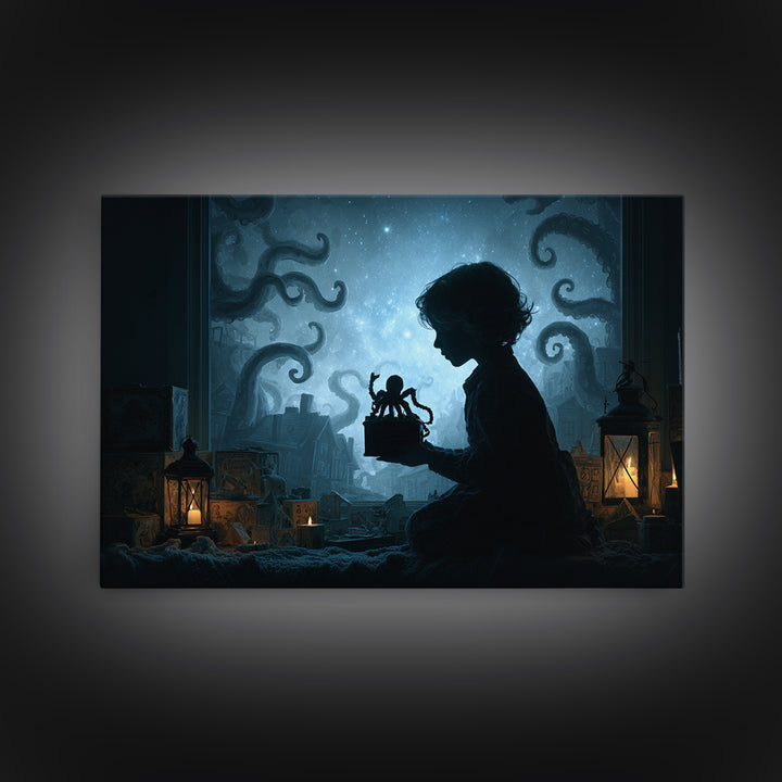 The Child Who Caught A Moon-Spawn, Landscape Wall Art, Haunted Gothic Art, Canvas Print, Halloween Wall Decor, Gothic Home Decor