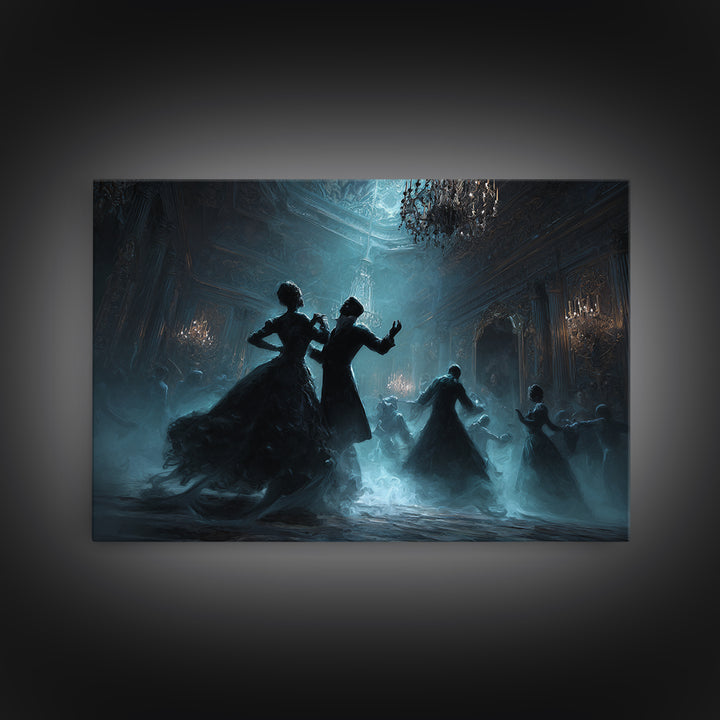 The Ballroom Of Silent Shoggoths, Landscape Wall Art, Haunted Gothic Art, Framed Canvas Print, Halloween Wall Decor, Gothic Home Decor