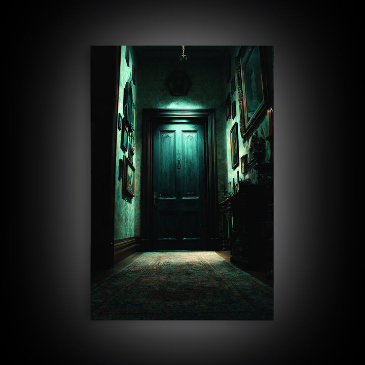 The Thirteenth Door Of Arkham House, Vertical Wall Art, Spooky Home Decor, Canvas Print, Halloween Wall Decor, Gothic Home Decor