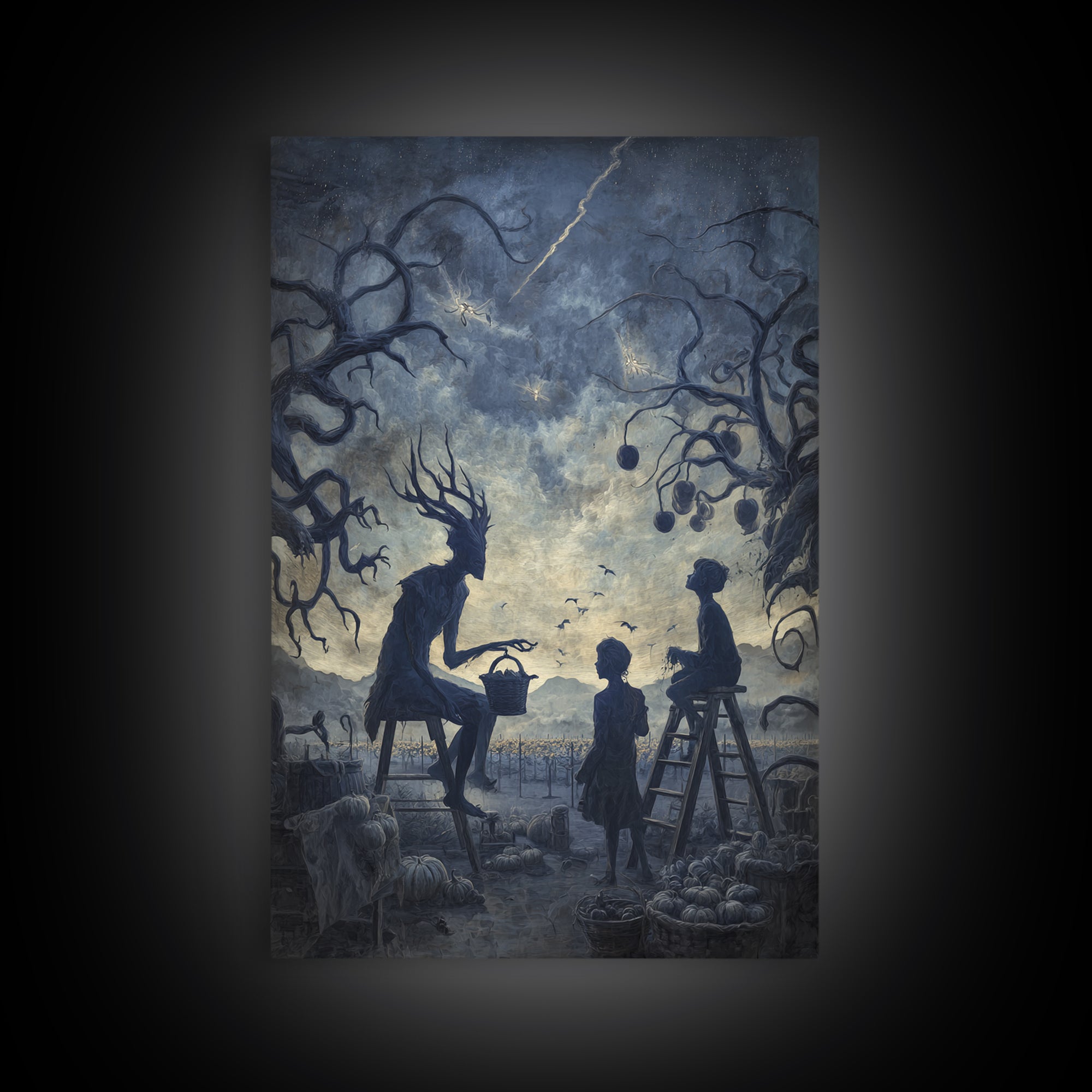 The Children Of The Star Orchard, Vertical Wall Art, Haunted Gothic Art, Canvas Print, Halloween Wall Decor, Gothic Home Decor