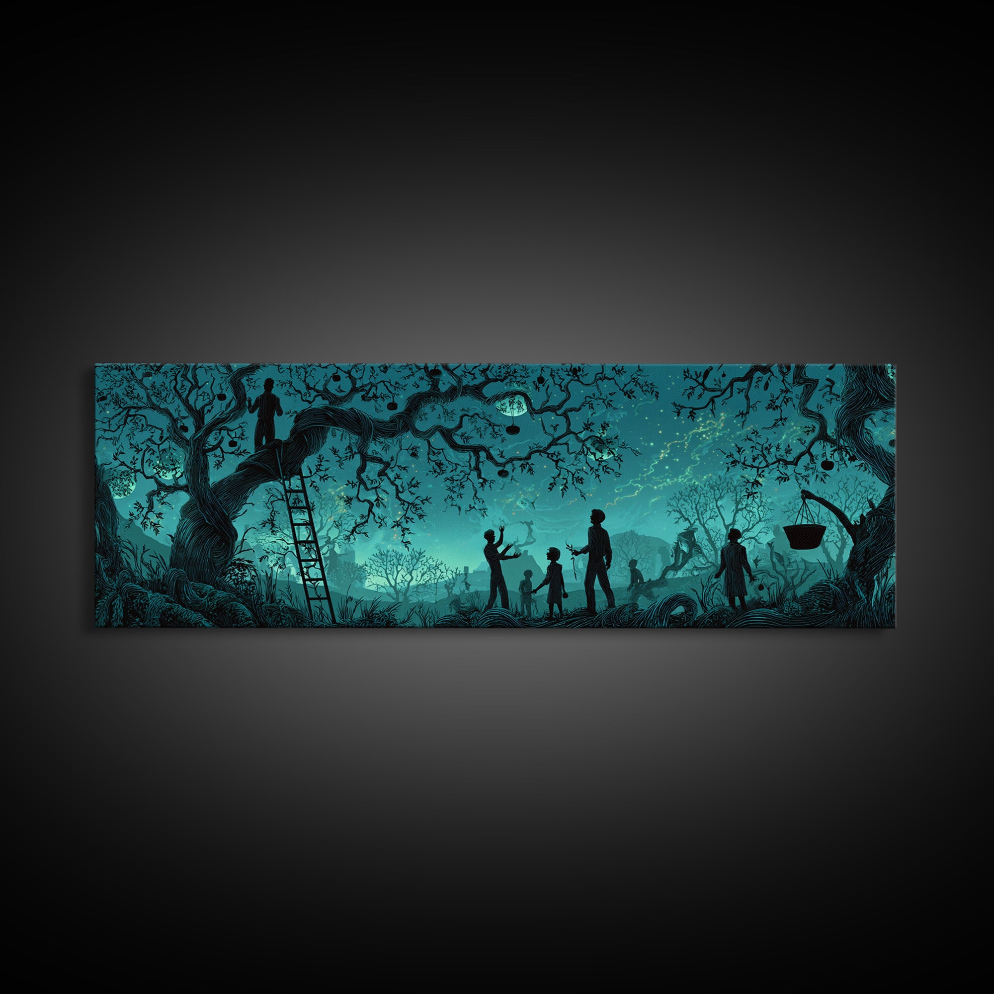 The Children Of The Star Orchard, Extra Wide Wall Art, Cosmic Horror Wall Art, Canvas Print, Halloween Wall Decor, Gothic Home Decor